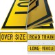 OVER SIZE / ROAD TRAIN / LONG VEHICLE Hinged 2 Piece 600 x 490mm Class 2 Reflective Sign - Aluminium Plate